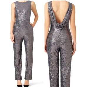 Badgley Mischka Tina Sequin Jumpsuit
